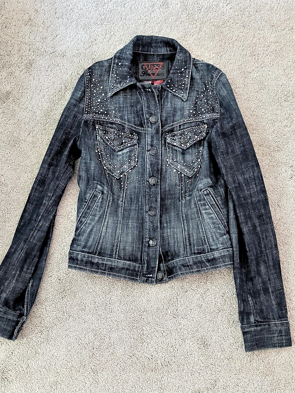 Vintage 7575GUESS G by GUESS Jeans Studded Denim Jean Jacket Size Medium